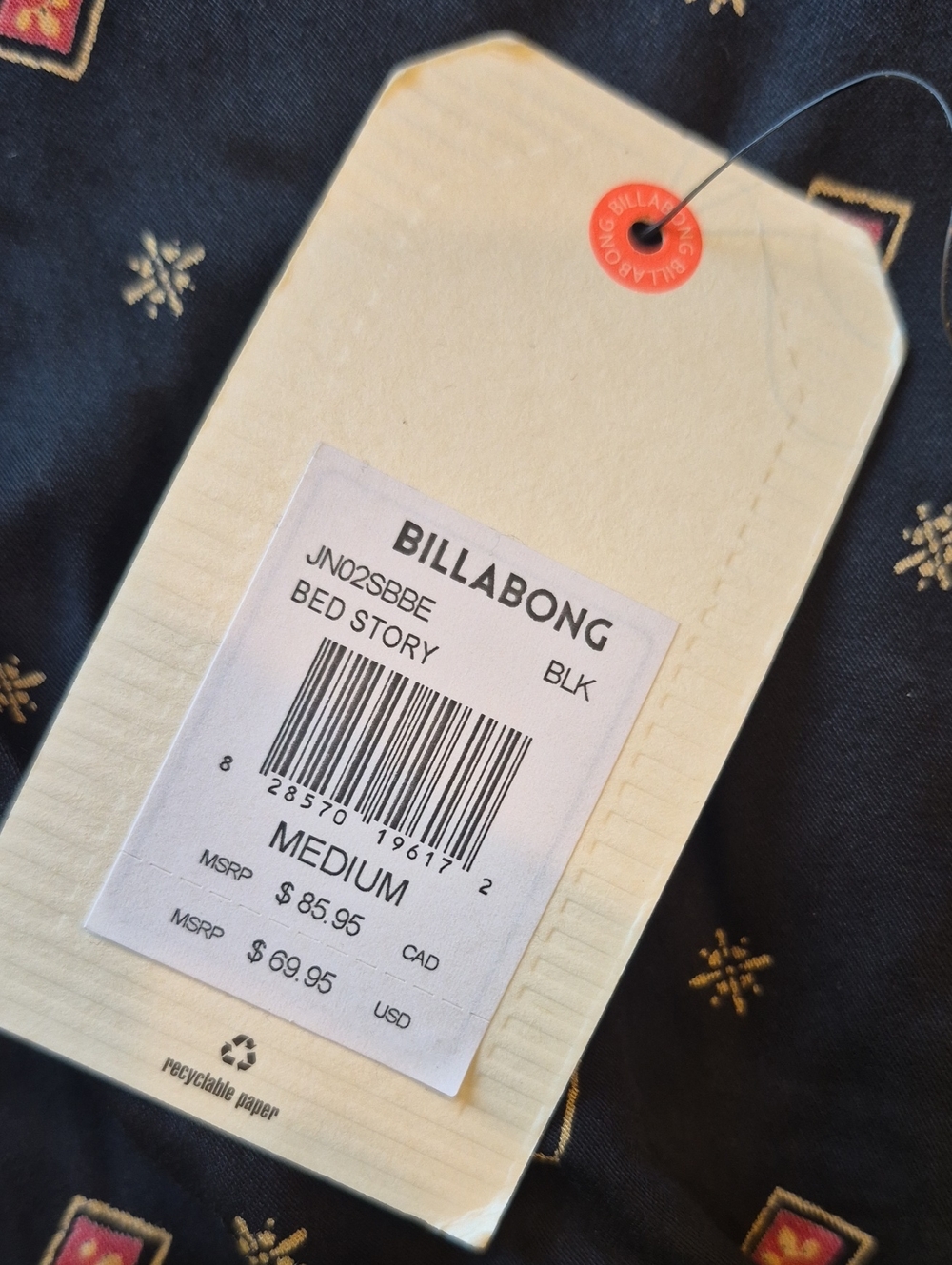S/M Billabong Bed Story Black Geometric Print Short Sleeve Belted Jumpsuit - Picture 10 of 11